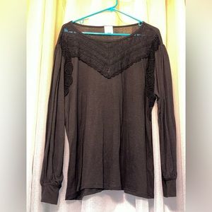 Blue Rain Black Lace Long Sleeve